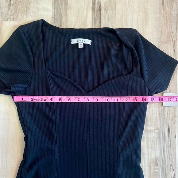 GAZE Black Short Sleeve Midi Dress D11396 Medium NWT - Picture 7 of 8